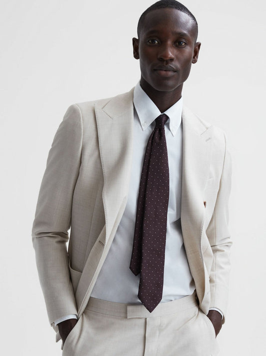 Polka Dot Silk Tie Burgundy | Mens