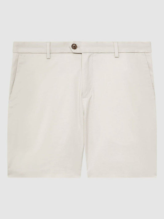 Short Length Casual Chino Shorts Chalk | Mens