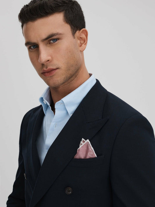 Polka Dot Silk Pocket Square Pink | Mens