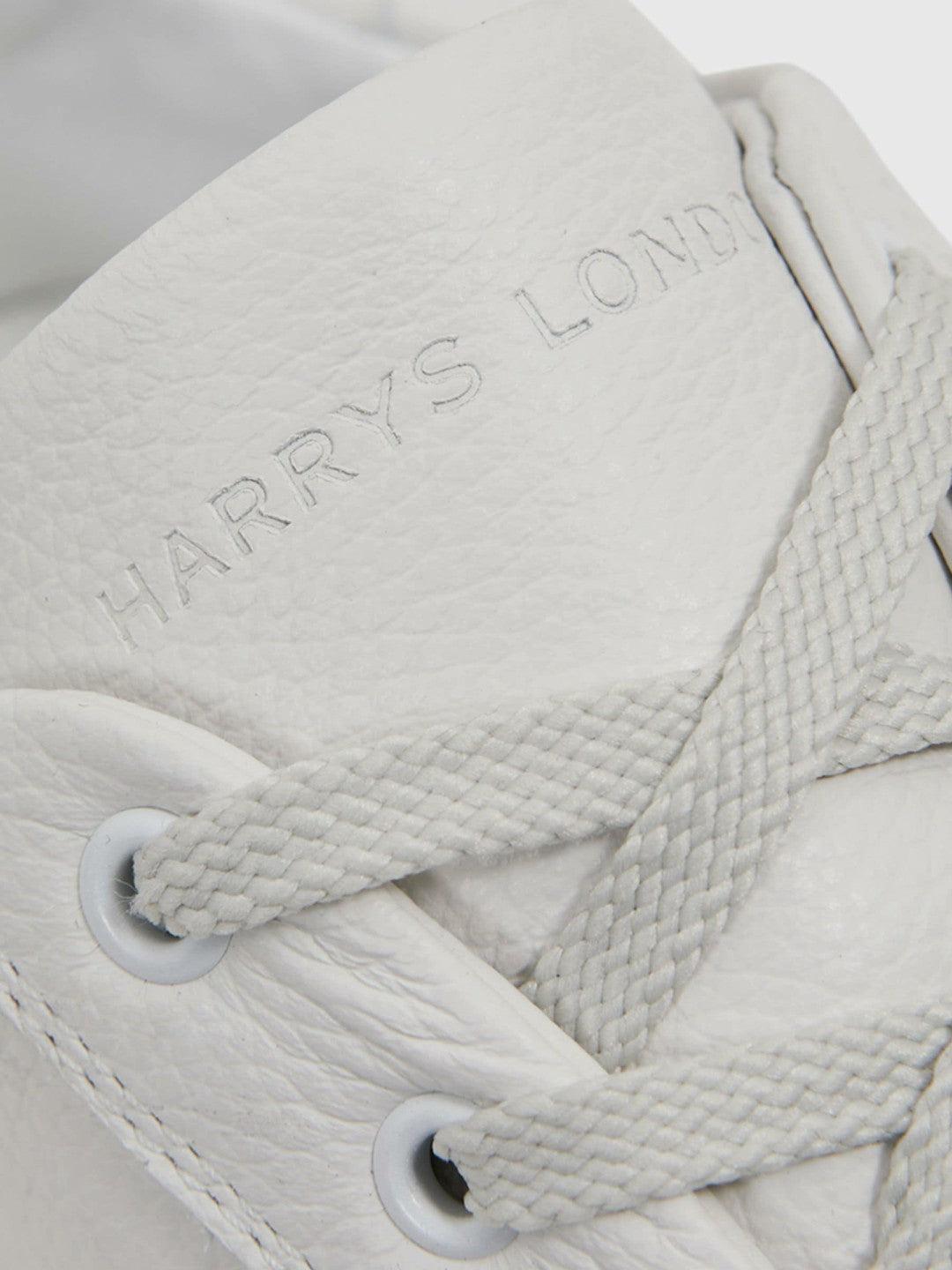 Harrys of London Grained Leather Trainers White | Mens