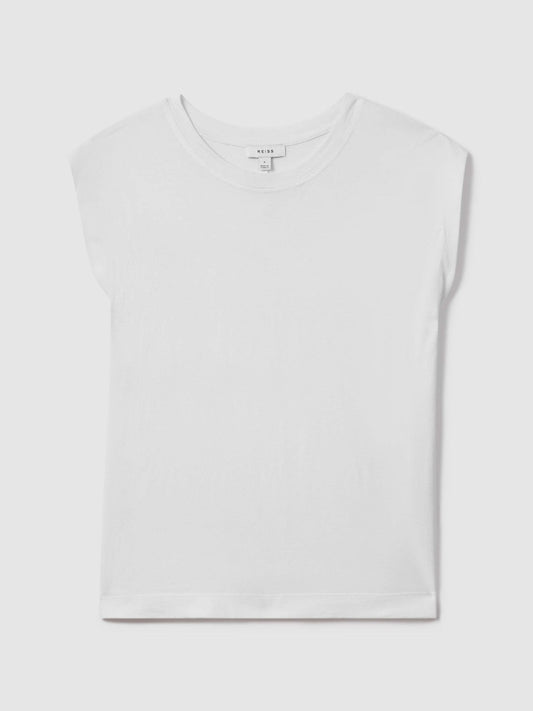 Cotton Capped Sleeve T-Shirt White | Womens