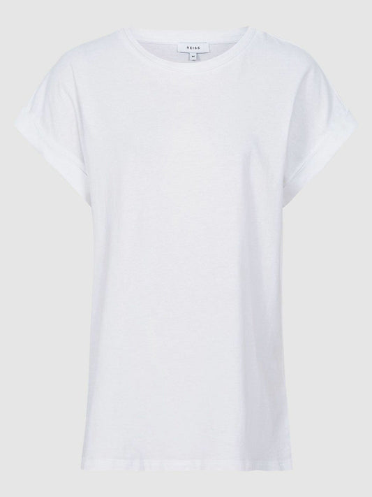 Cotton-Jersey Crew Neck T-Shirt White | Womens