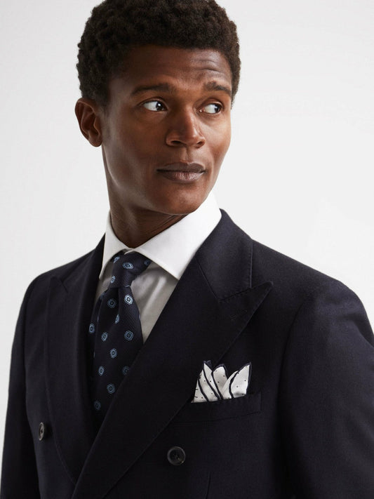 Polka Dot Silk Pocket Square White | Mens