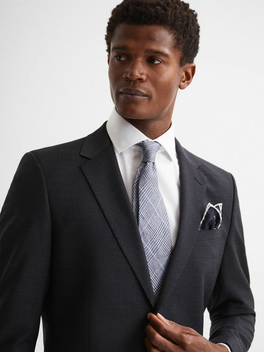 Plain Silk Pocket Square Navy | Mens