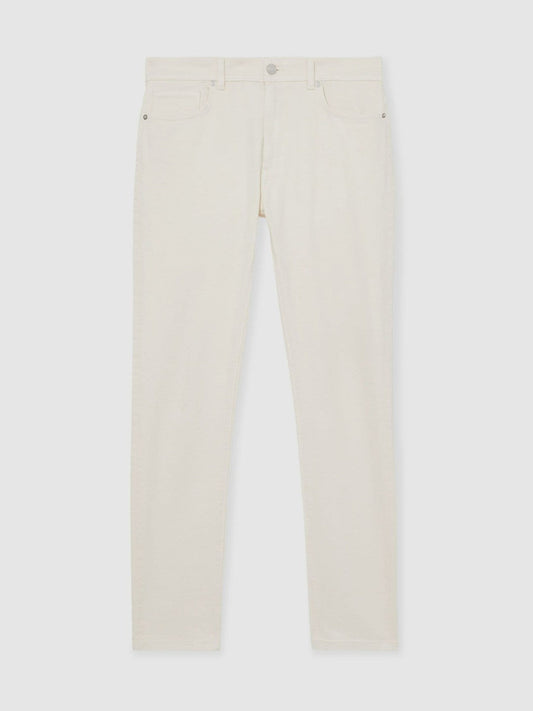 Cotton-Stretch Slim-Fit Jeans White | Mens