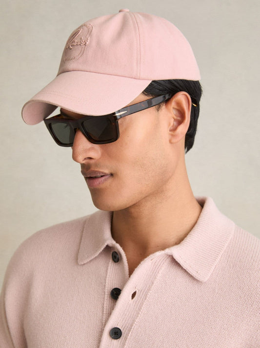 Cotton Logo-Embroidered Baseball Cap Washed Pink | Mens
