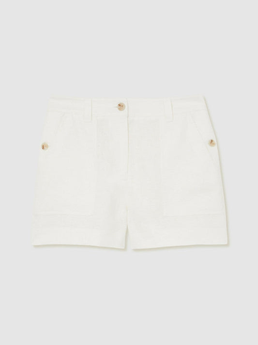 Linen Shorts White | Womens