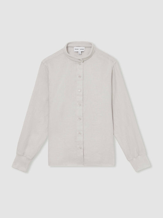 | Les 100 Ciels Linen Shirt Soft Grey | Womens