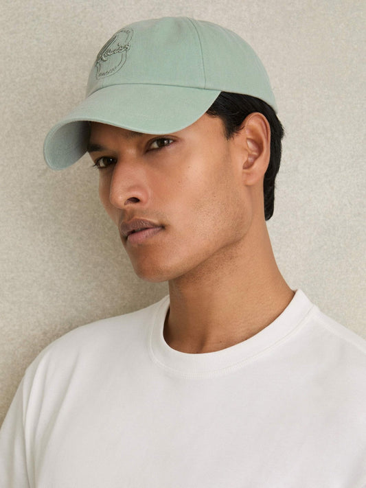 Cotton Logo-Embroidered Baseball Cap Washed Green | Mens