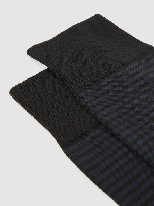 Striped Socks Black/Navy | Mens