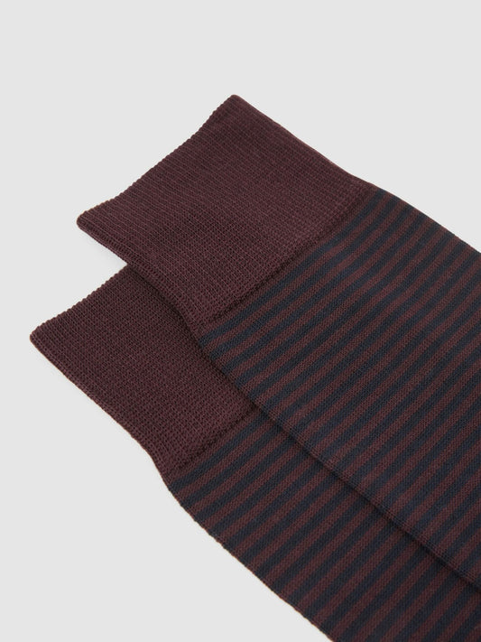 Striped Socks Bordeaux | Mens