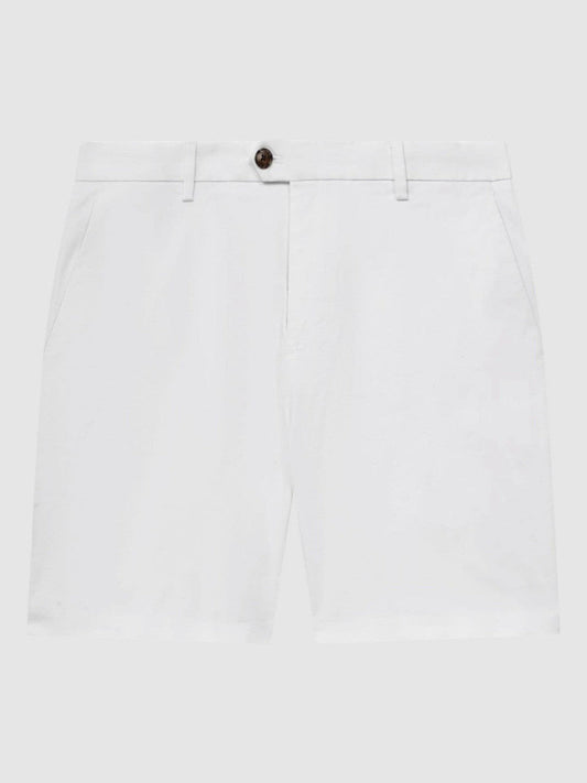 Short Length Casual Chino Shorts White | Mens