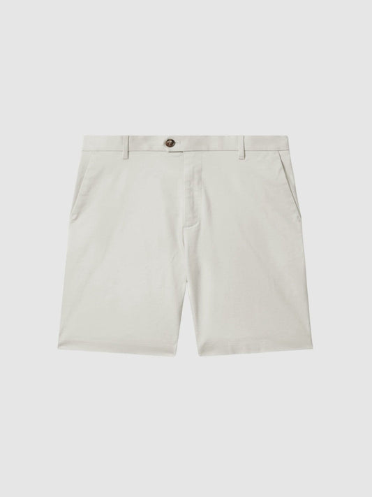 Cotton Chino Shorts with Stretch Chalk | Mens