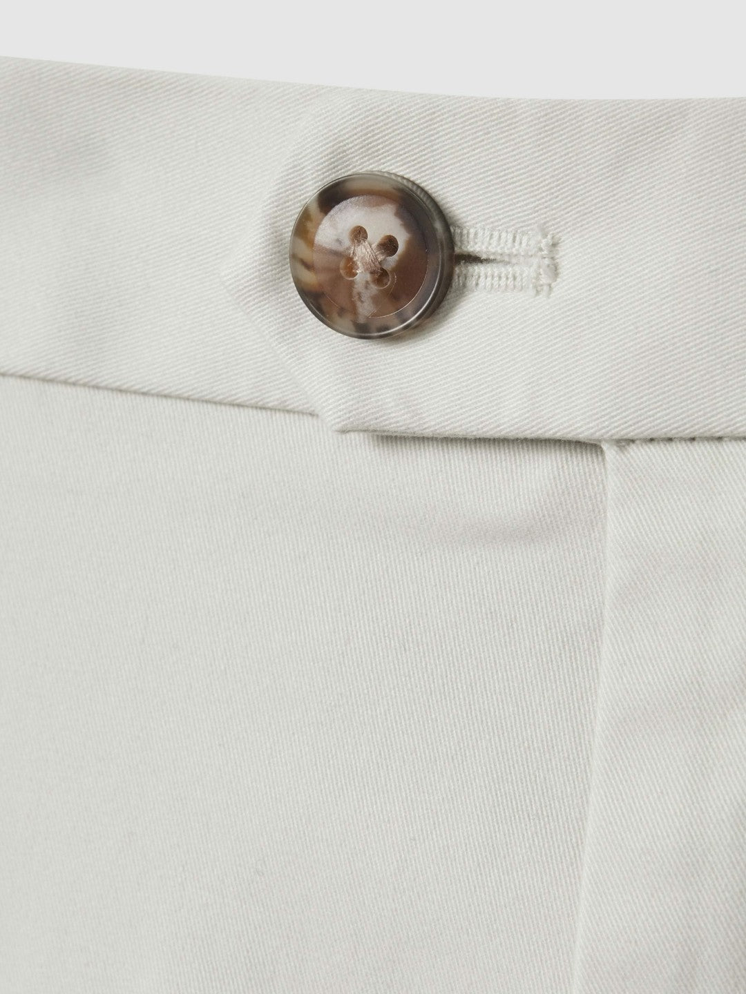 Cotton Chino Shorts with Stretch Chalk | Mens