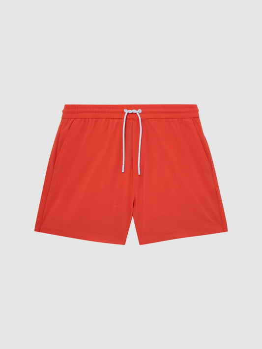 Plain Drawstring Swim Shorts Bright Orange | Mens