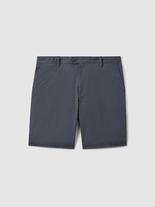 Cotton Chino Shorts with Stretch Airforce Blue | Mens