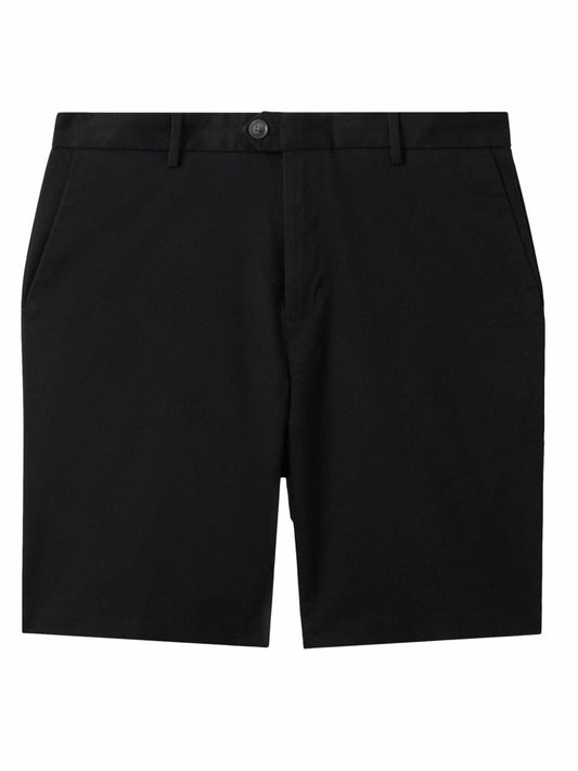 Cotton Chino Shorts with Stretch Black | Mens