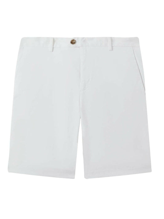 Cotton Chino Shorts with Stretch White | Mens