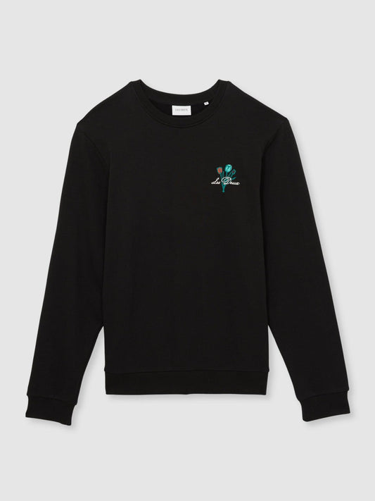 Les Deux Cotton Café Sweatshirt Black Print | Mens
