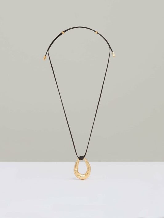 Molten Link Pendant Necklace Gold Tone | Womens