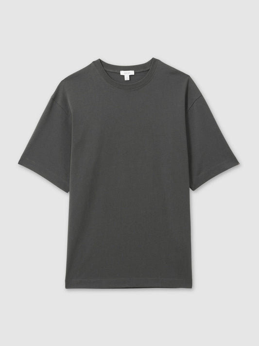 Cotton GarMenst-Dyed Oversized T-Shirt Washed Black | Mens