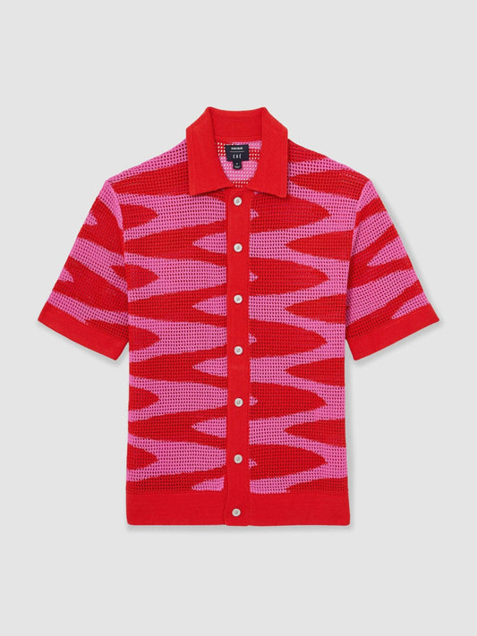 | Ché Wave Crochet Shirt Pink | Mens