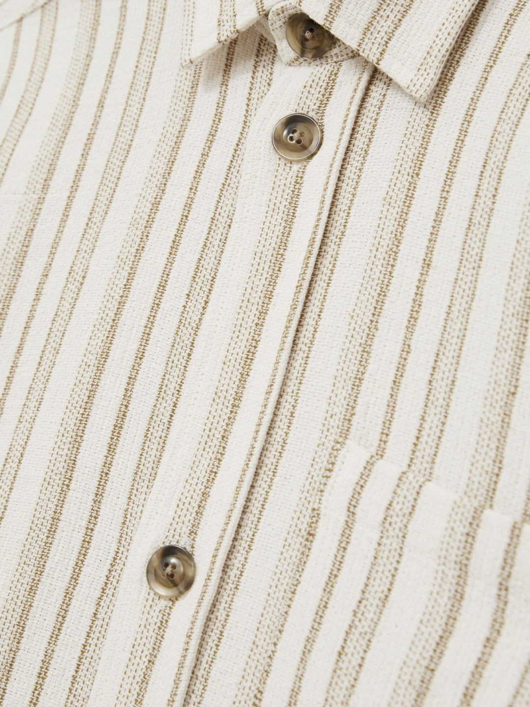 Les Deux Cotton-Blend Stripe Overshirt Ivory | Mens
