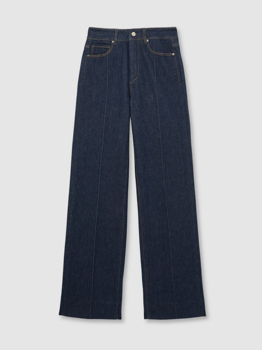 Paige Wide Leg Pintuck Jeans Anais Blue | Womens