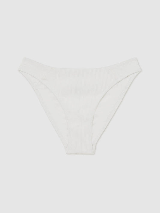 Ribbed Bikini Bottoms White | Womens