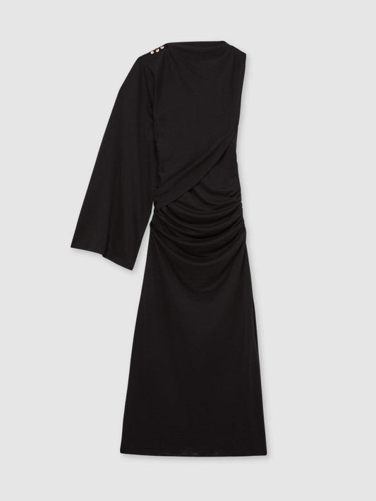 Acler Jersey Draped Midi Dress Black | Womens