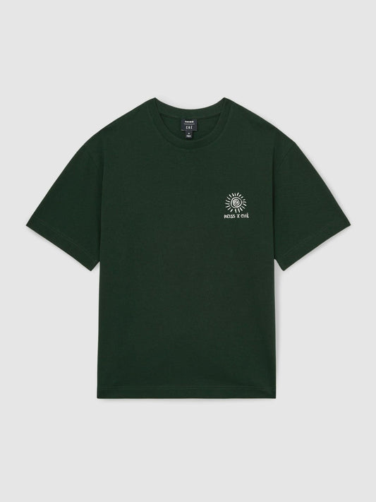 | Ché Cotton Palm-Tree T-Shirt Green | Mens