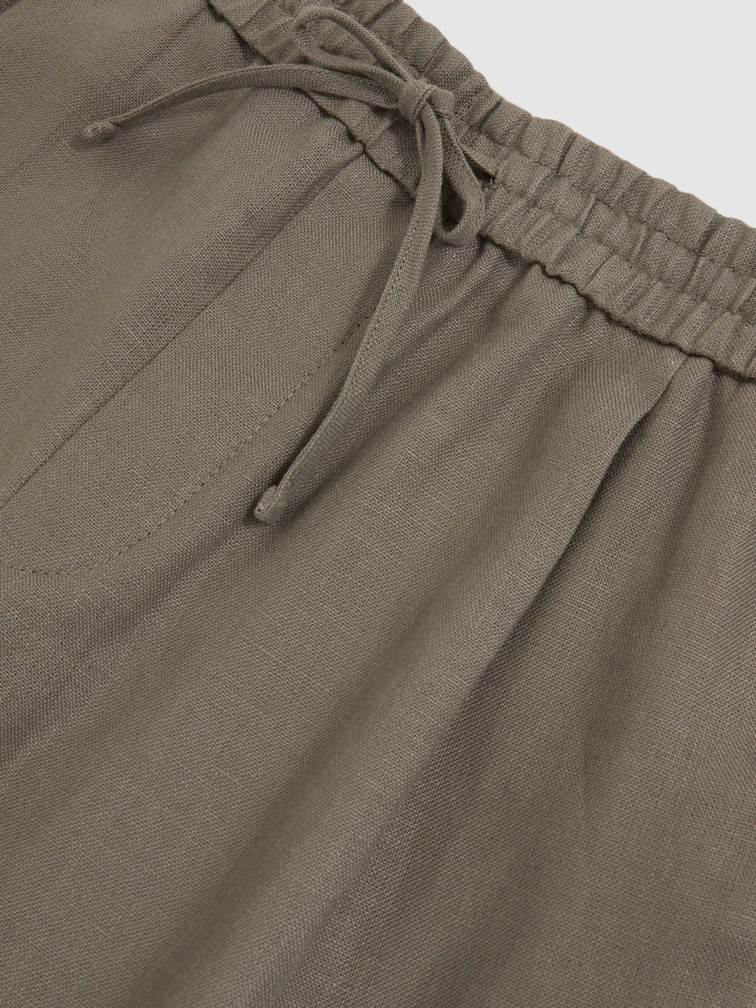 Linen Drawstring Shorts Mushroom Brown | Mens