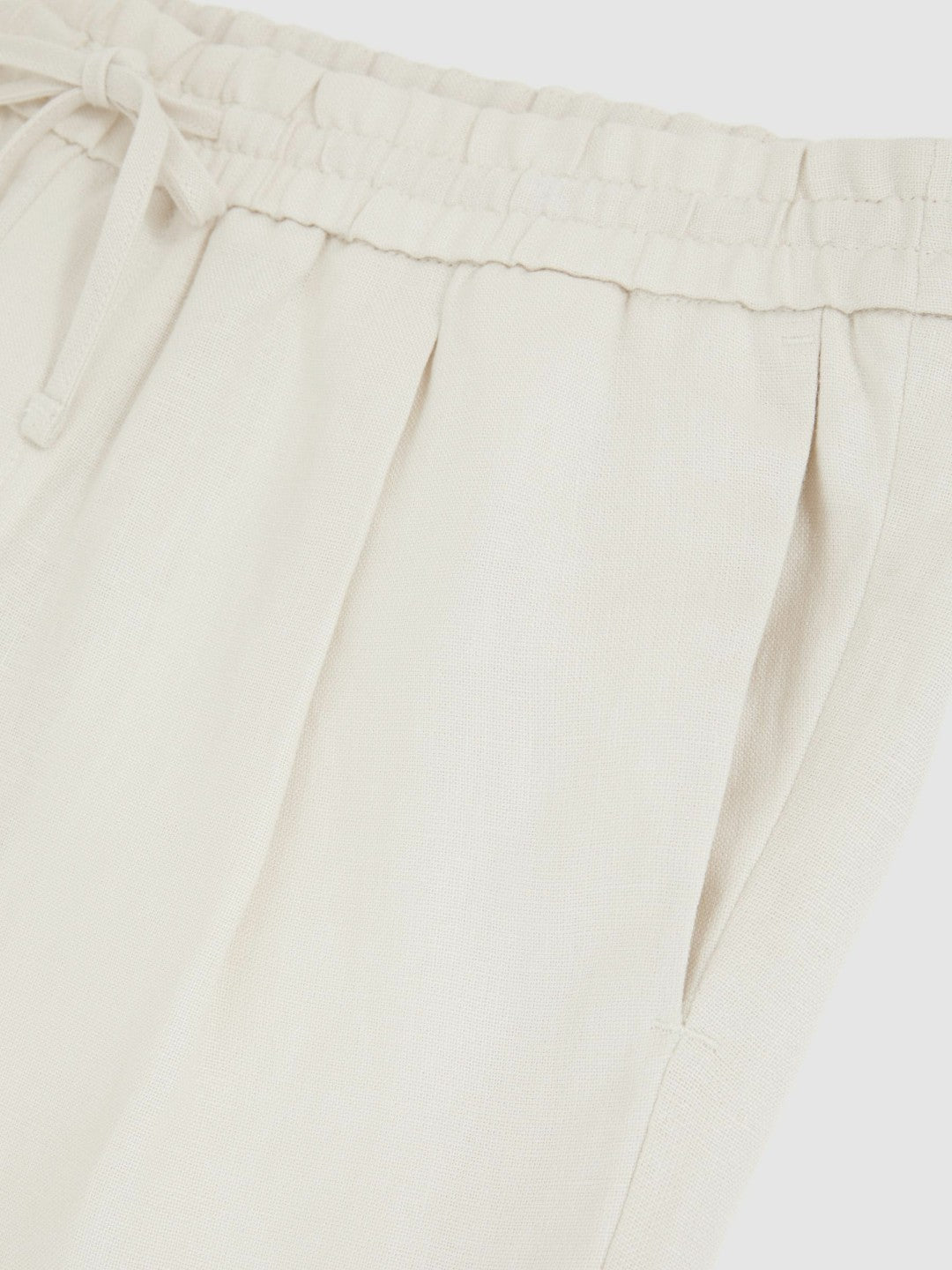 Linen Drawstring Shorts Stone | Mens