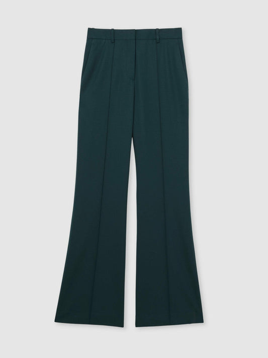 Wool-Blend Wide-Leg Suit Trousers Green | Womens