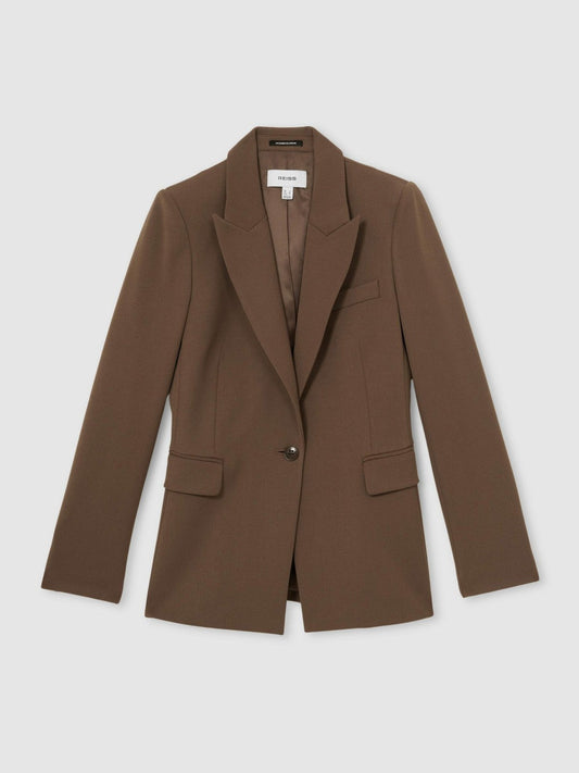 Tailored Single Breasted Suit Blazer Mink Neutral | Womens