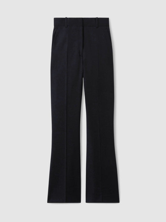 Wool-Blend Wide-Leg Suit Trousers Navy | Womens