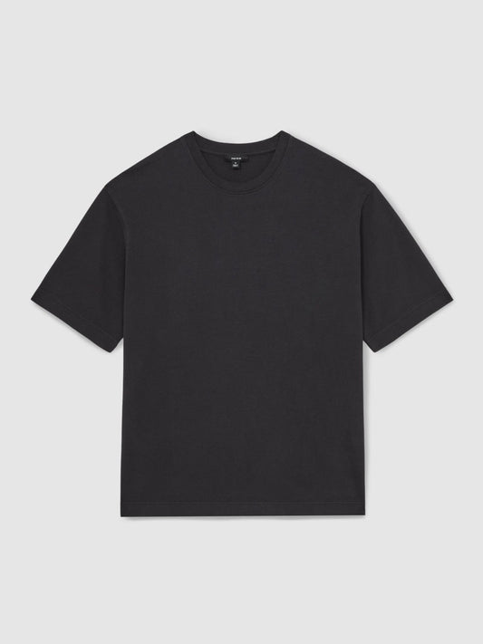 Cotton GarMenst-Dyed Oversize T-Shirt Washed Black | Mens