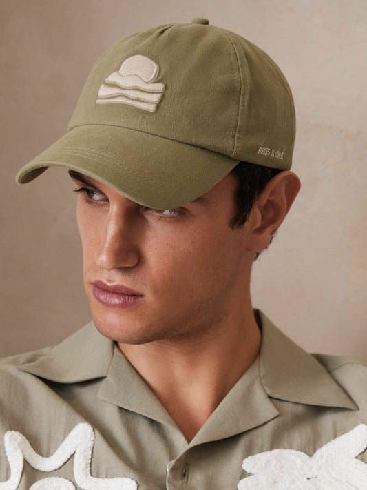 Sunset-Embroidered Cap Washed Sage | Mens