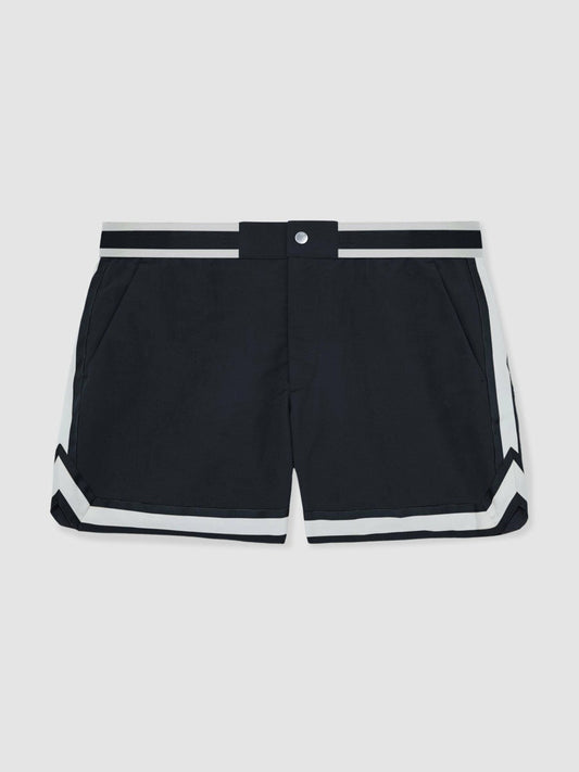 | Ché Stripe-Trim Swim Shorts Navy | Mens