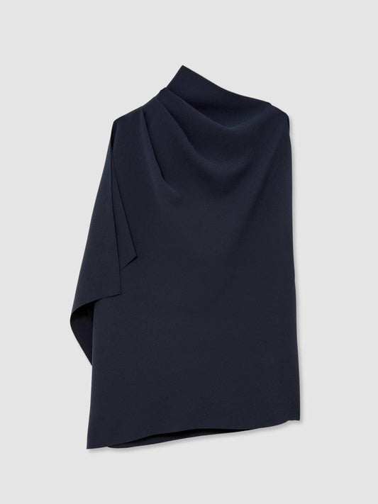 One-Shoulder Draped Top Navy | Womens