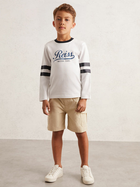 13-14 yrs Cotton Motor Cars Logo T-Shirt White/Blue | Children