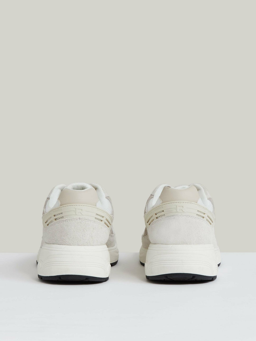 Panelled Running Trainers Off White/Stone | Mens