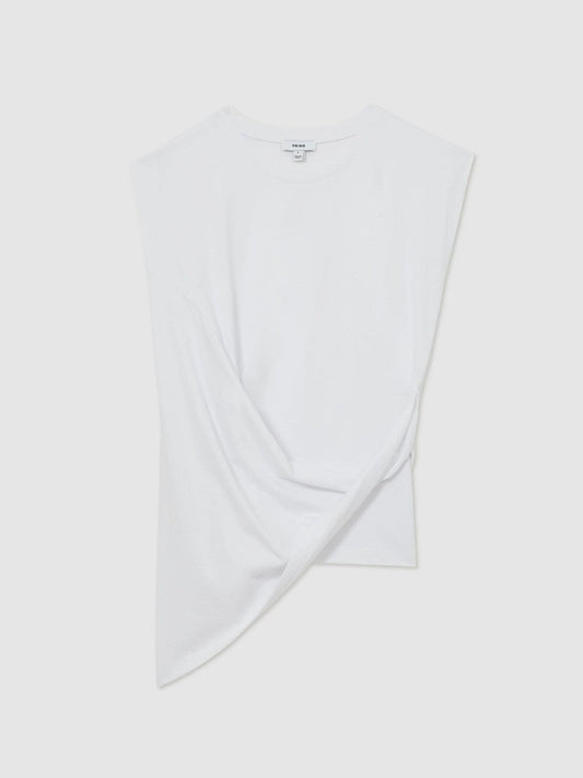 Cotton Drape T-Shirt White | Womens