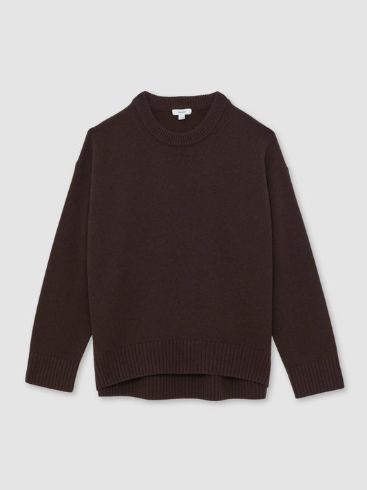 Wool-Cashmere Crew-Neck Jumper Plum | Womens