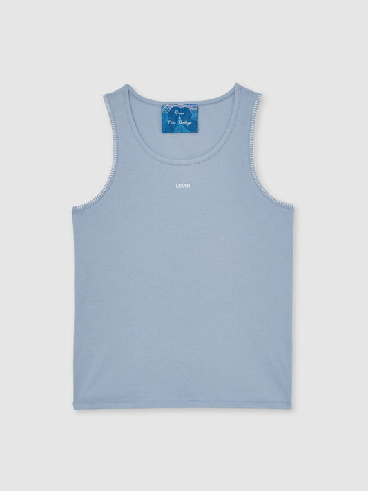 | Tom Daley Cotton Lover Vest with Stretch Soft Blue | Mens