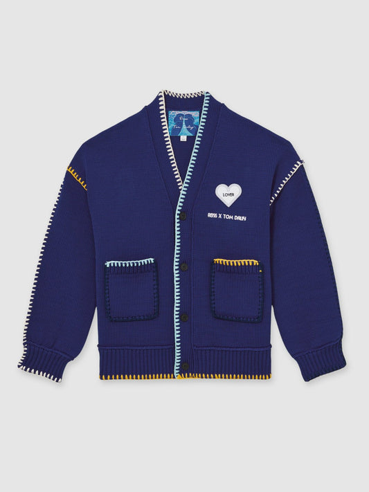 | Tom Daley Lover Knit Cardigan Navy Blue | Mens