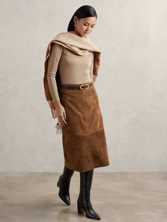 Wool-Cashmere Scarf Taupe | Womens