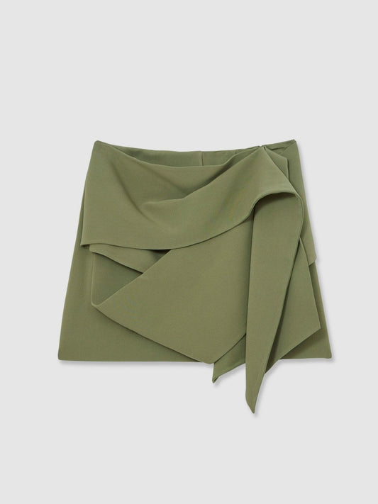Sculptural Mini Skirt Green | Womens