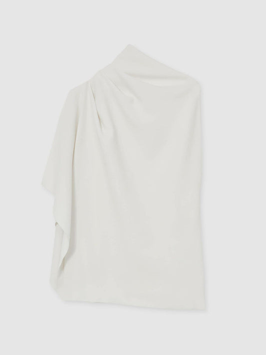 One-Shoulder Draped Top Ivory | Womens