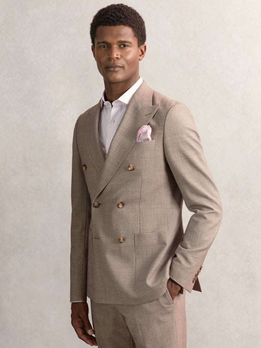 Geo Chain Detail Pocket Square Soft Pink | Mens